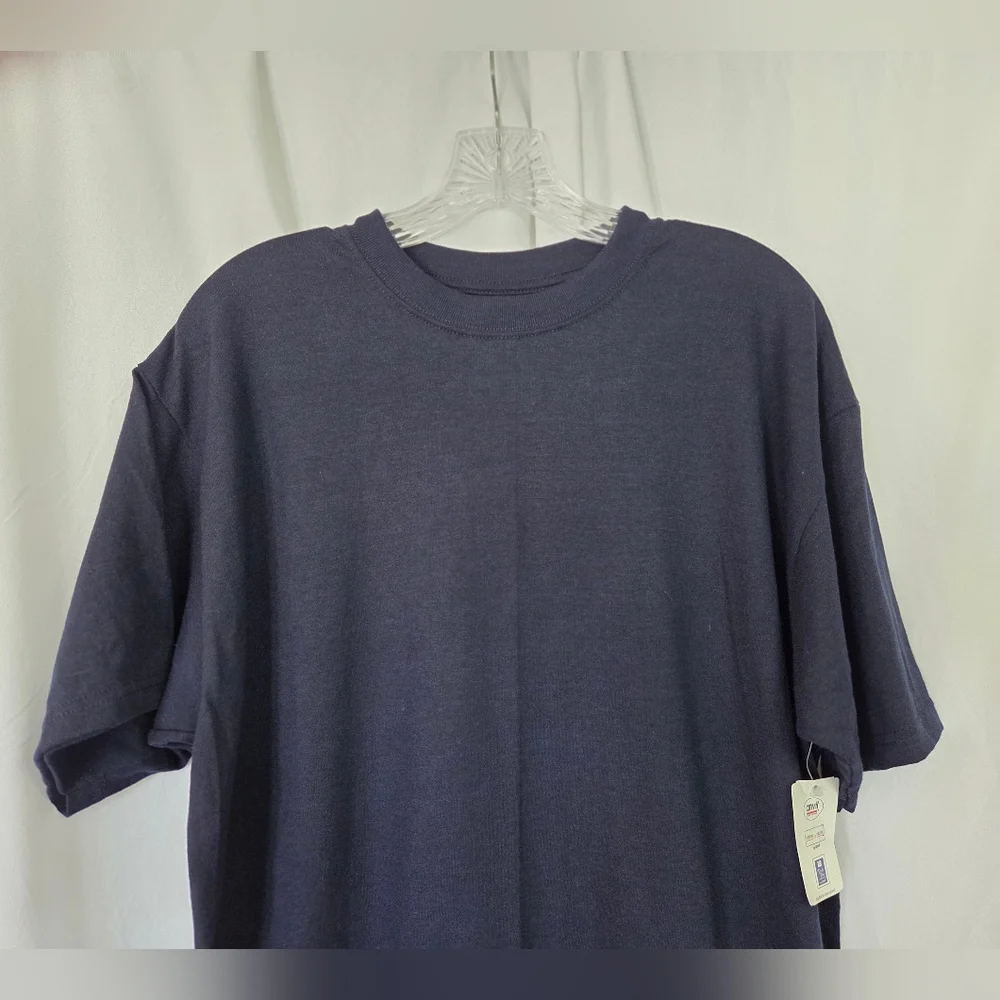 Anvil Dri Release NWT  Men's Navy Short Sleeve Tee Size L - Picture 3 of 5